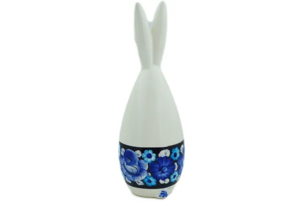 10" Bunny Figurine - Cobalt Flowers