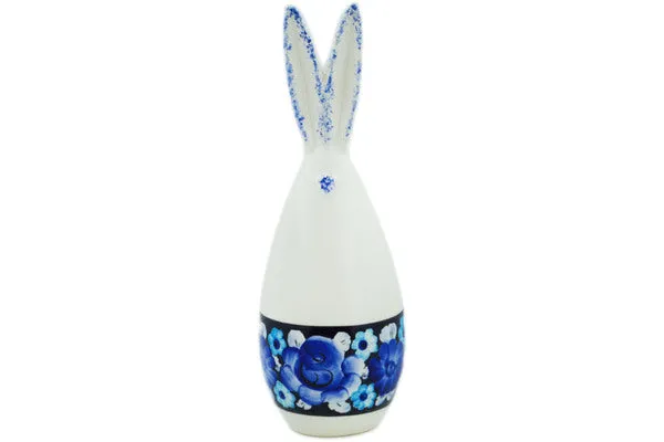 10" Bunny Figurine - Cobalt Flowers