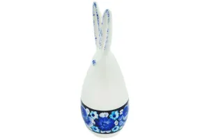 10" Bunny Figurine - Cobalt Flowers