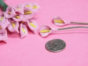 144 Artificial Lavender Calla Lily Clay Flowers For Wedding Bouquet Craft Decoration