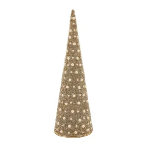 18" Beaded Christmas Tree: Champagne