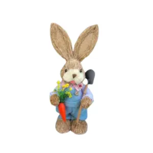 35cm Handmade Straw Rabbit Straw Bunny for Easter Day Artificial Animal Home Furnishing Shop Decoration, Bunny 11