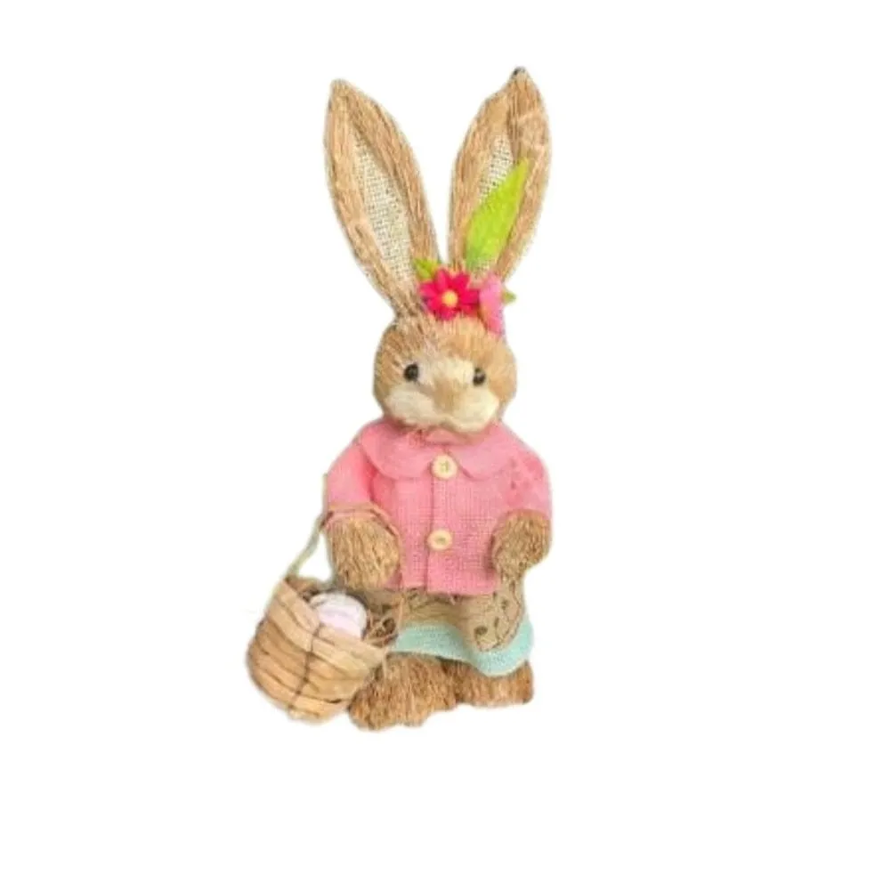 35cm Handmade Straw Rabbit Straw Bunny for Easter Day Artificial Animal Home Furnishing Shop Decoration, Bunny 13