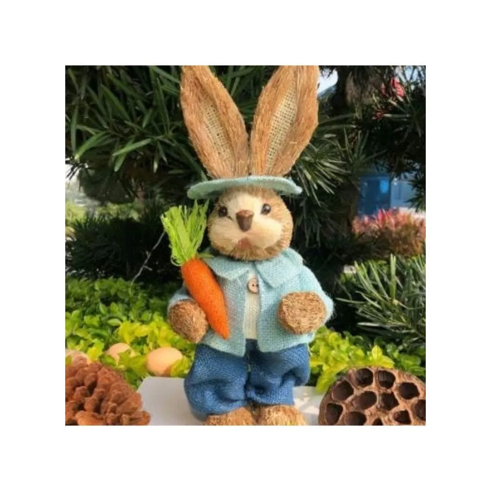 35cm Handmade Straw Rabbit Straw Bunny for Easter Day Artificial Animal Home Furnishing Shop Decoration, Bunny 9