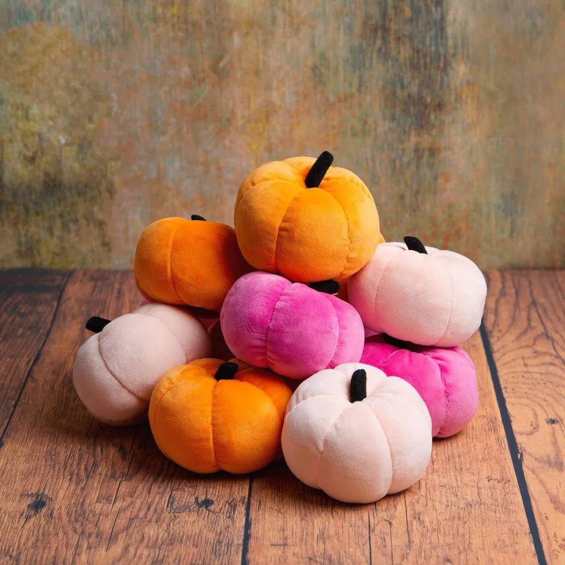 6 Velvet Pumpkin Decorations