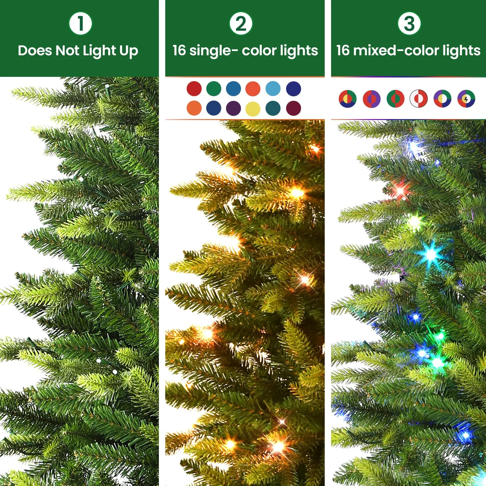 6ft Upgraded Prelit Color Changing RGB Lights Artificial Hinged Christmas Tree with Remote Control