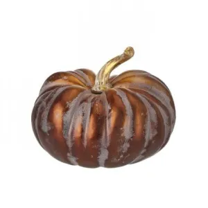 9" Metallic Coffee Autumn Pumpkin