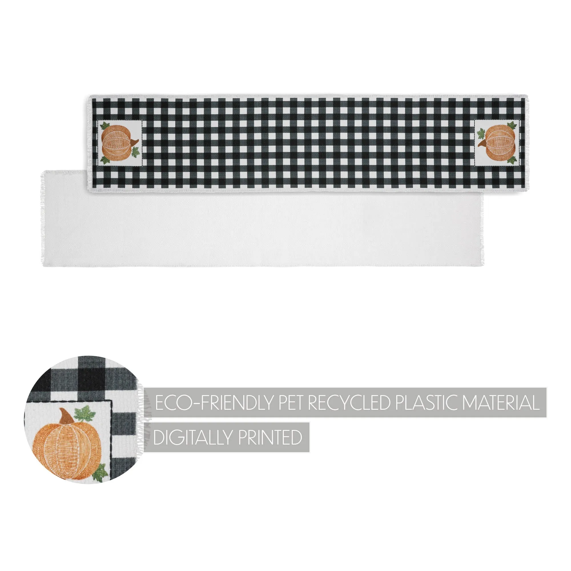 Annie Black Check Pumpkin Runner 12x60