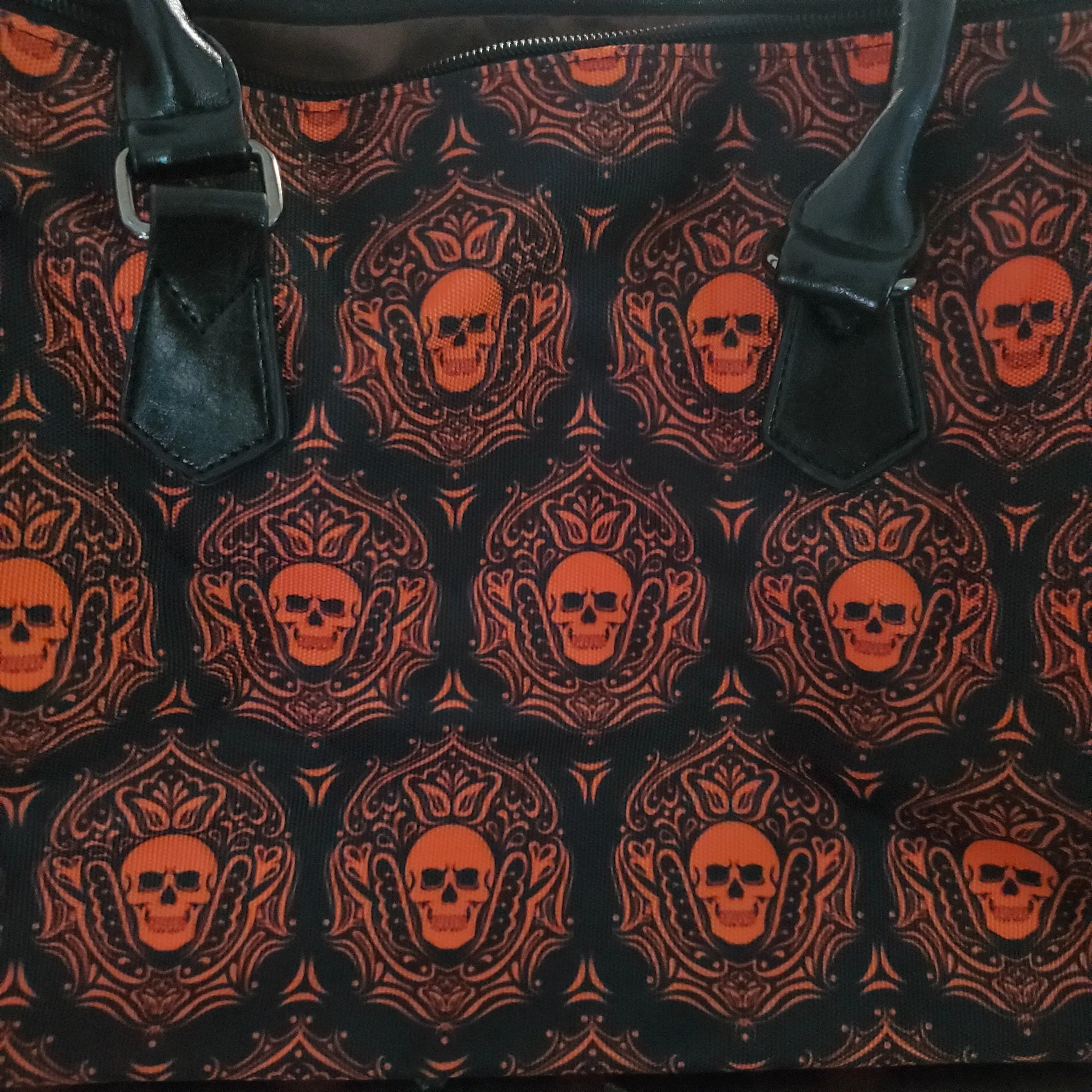 Black & Orange Skull Purse