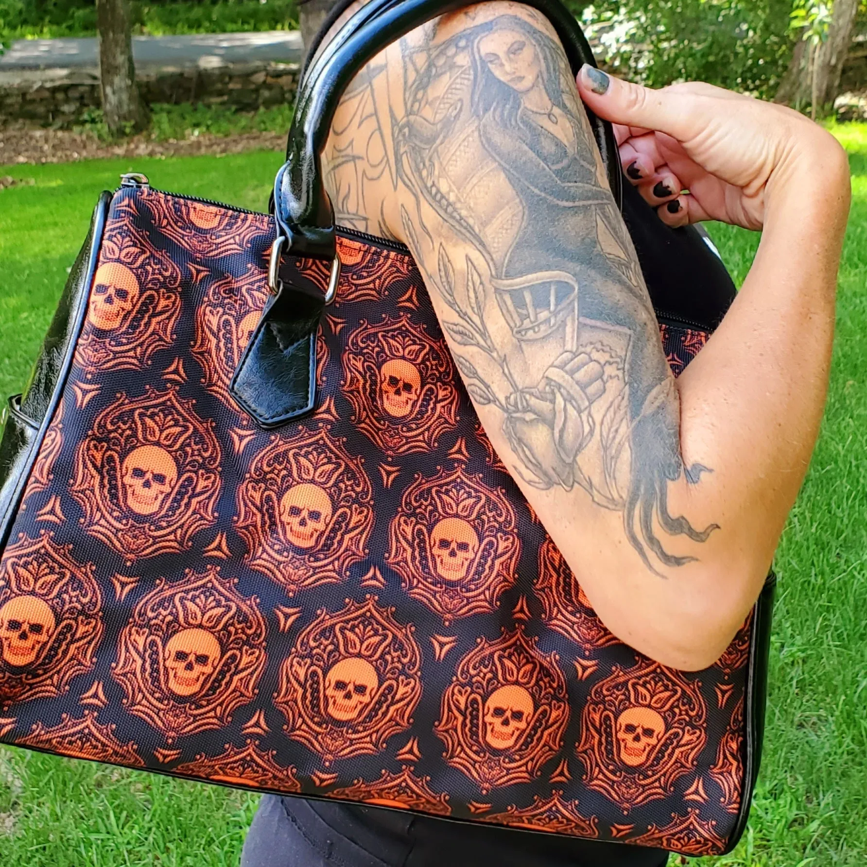 Black & Orange Skull Purse