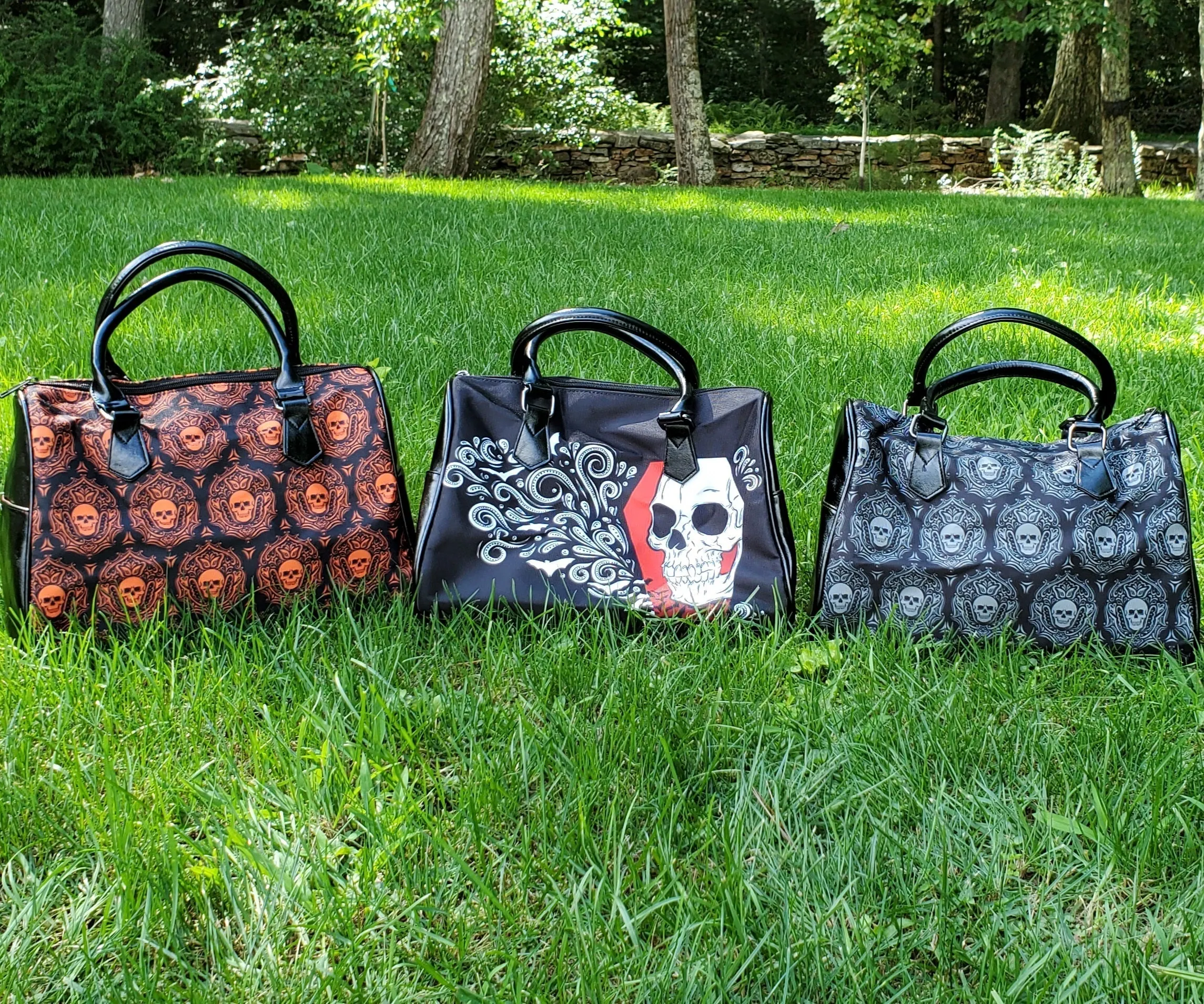 Black & Orange Skull Purse