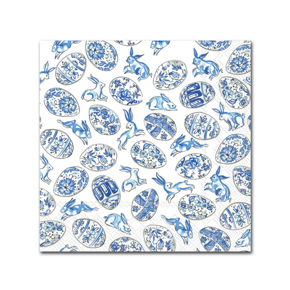 Blue & White Eggs Paper Beverage Napkins