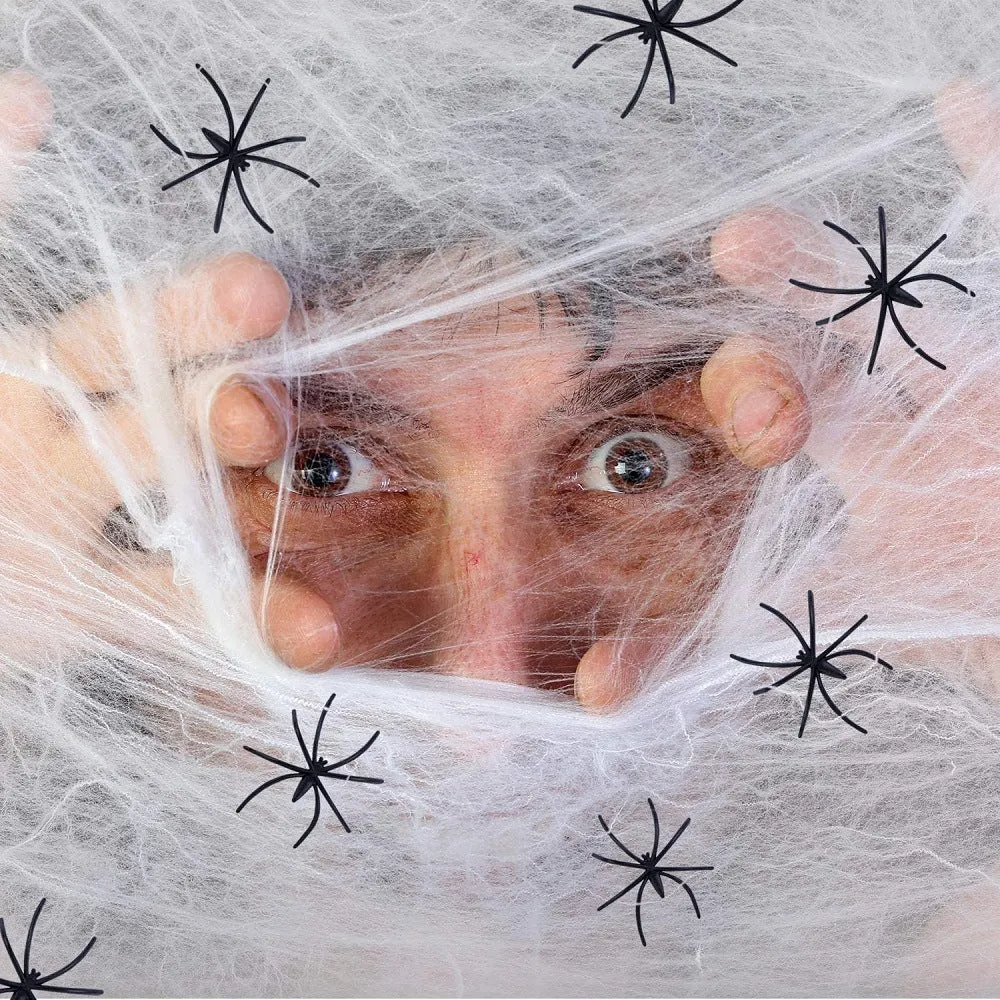 Bulk 1500 sqft Halloween Spider Webs Decorations with 250 Extra Fake Spiders Wholesale