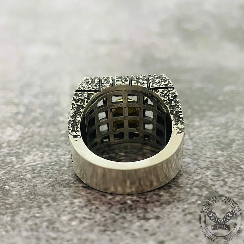 Cage Sterling Silver Skull Ring