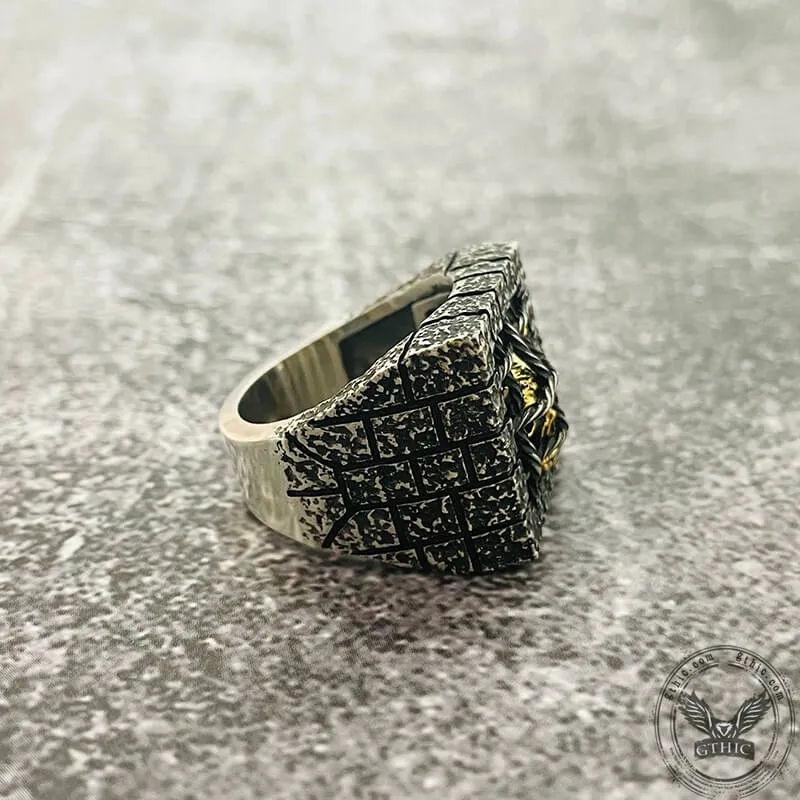 Cage Sterling Silver Skull Ring