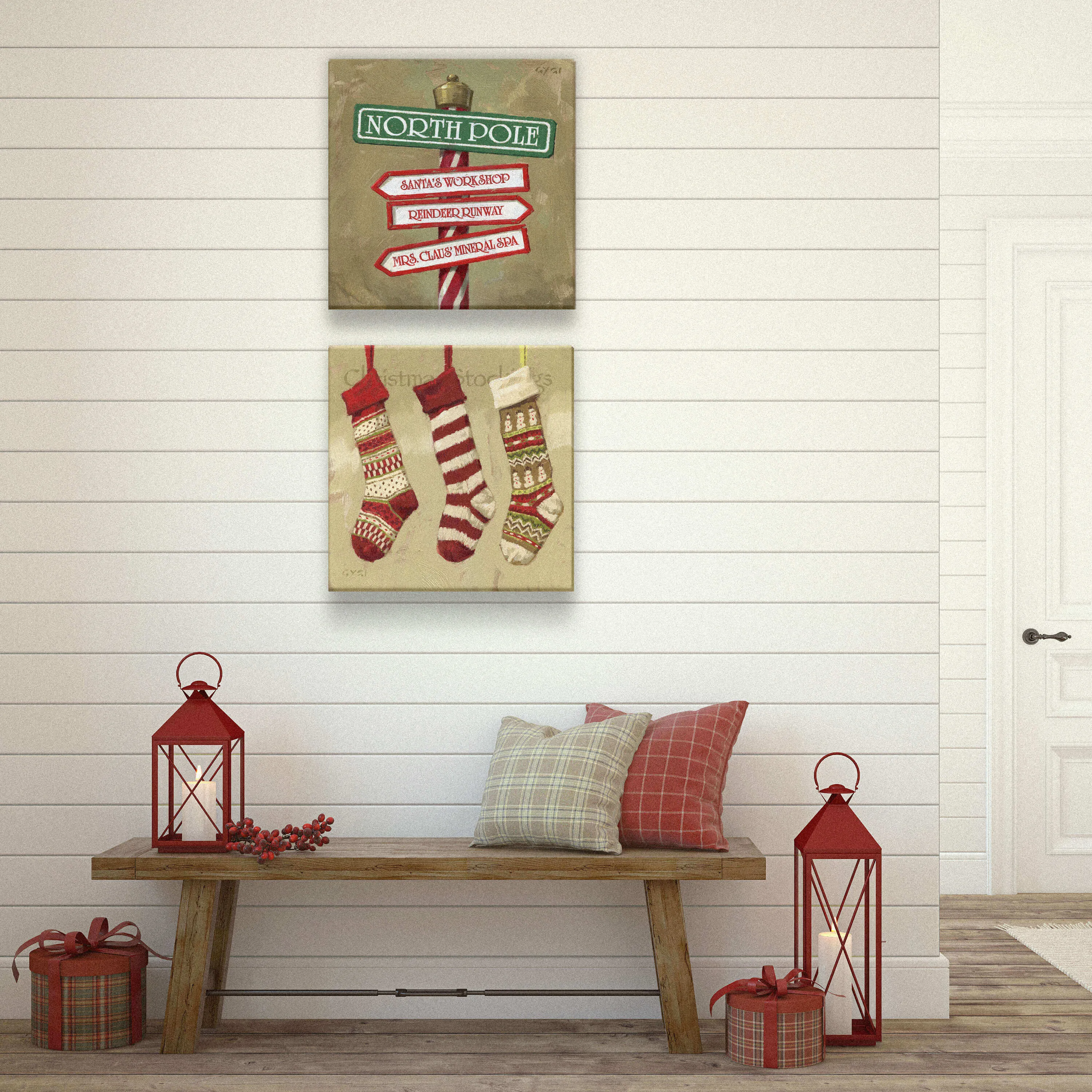 Christmas Stockings Wall Art