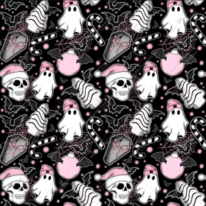 Creepy Christmas pink - vinyl wrap seamless 10/23