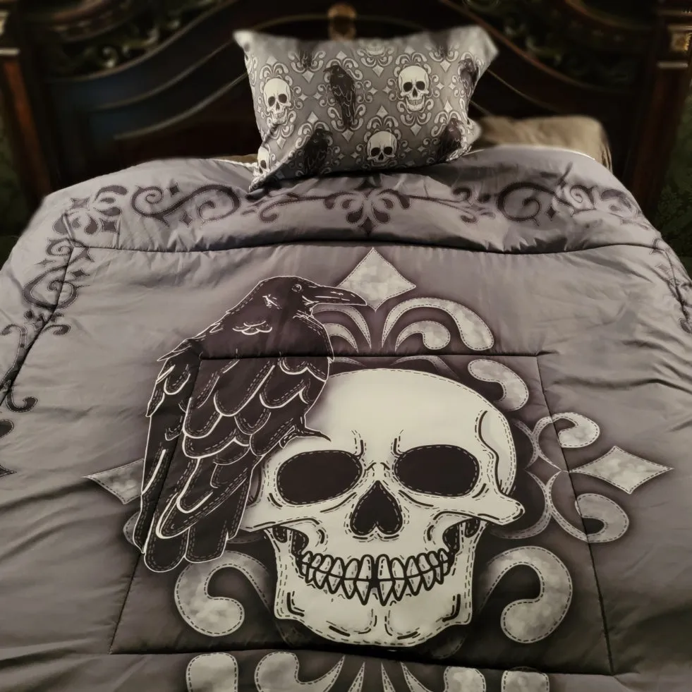 Crow & Skull Pillow Case