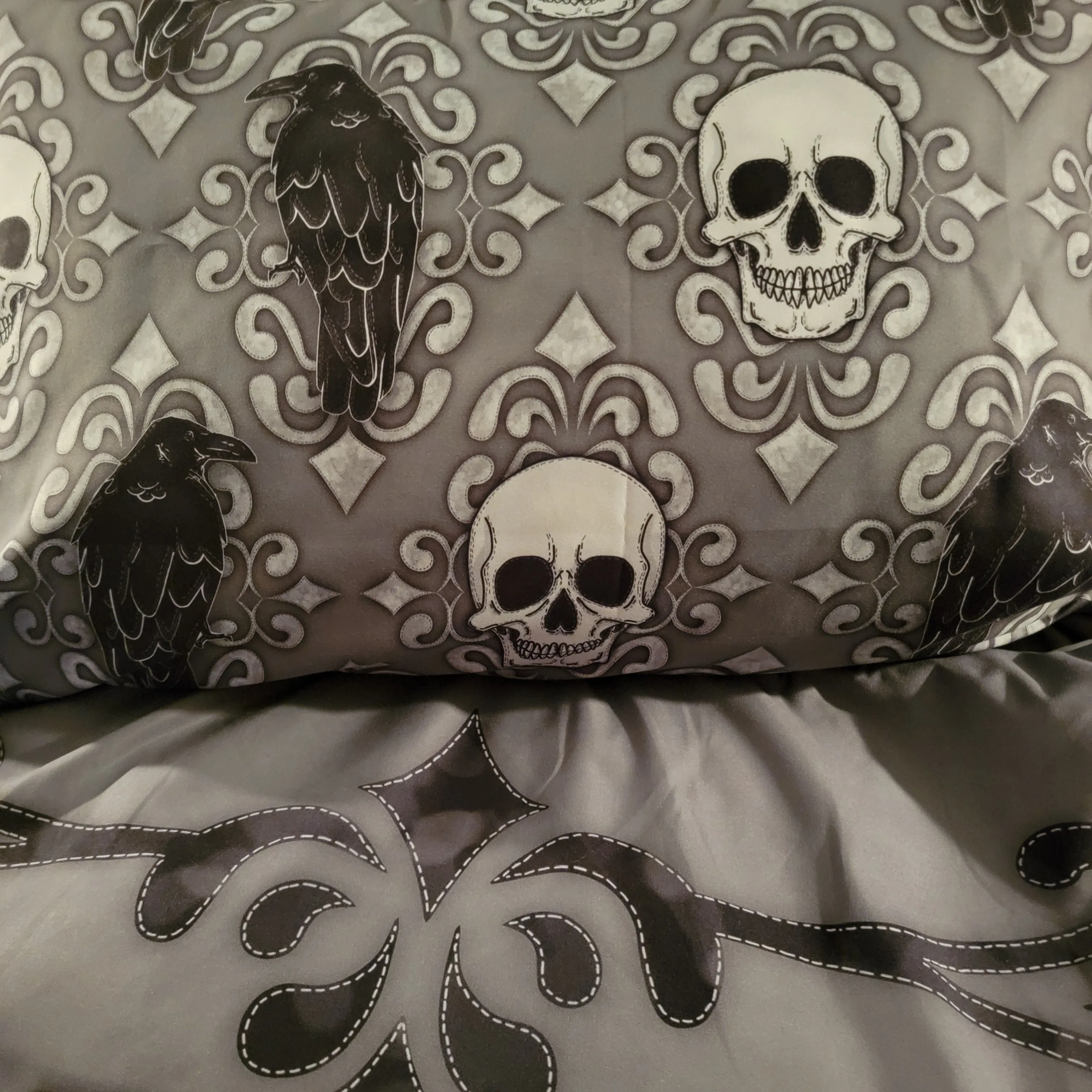 Crow & Skull Pillow Case