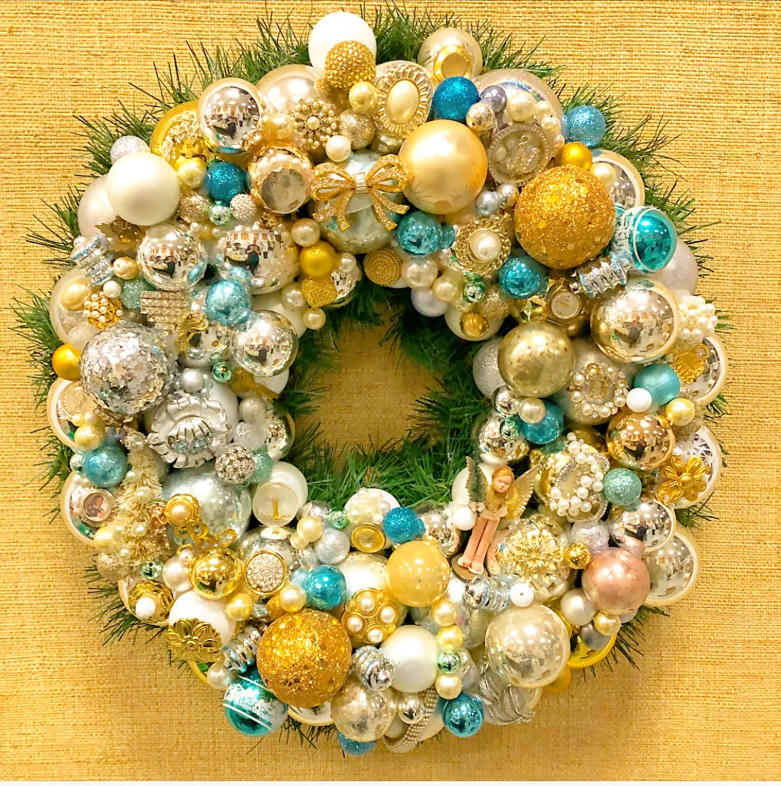 Custom Vintage Jewelry Wreath - Tiffany