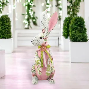 December Diamonds Green Garden Floral Pattern Bunny Standing Figurine