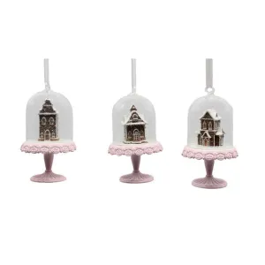 December Diamonds Set Of 3 Assorted Gingerbread Houses Ornament, Multicolor