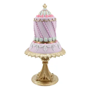 December Diamonds Spring Confections 13" Purple Spring Cake Figurine, Multicolor