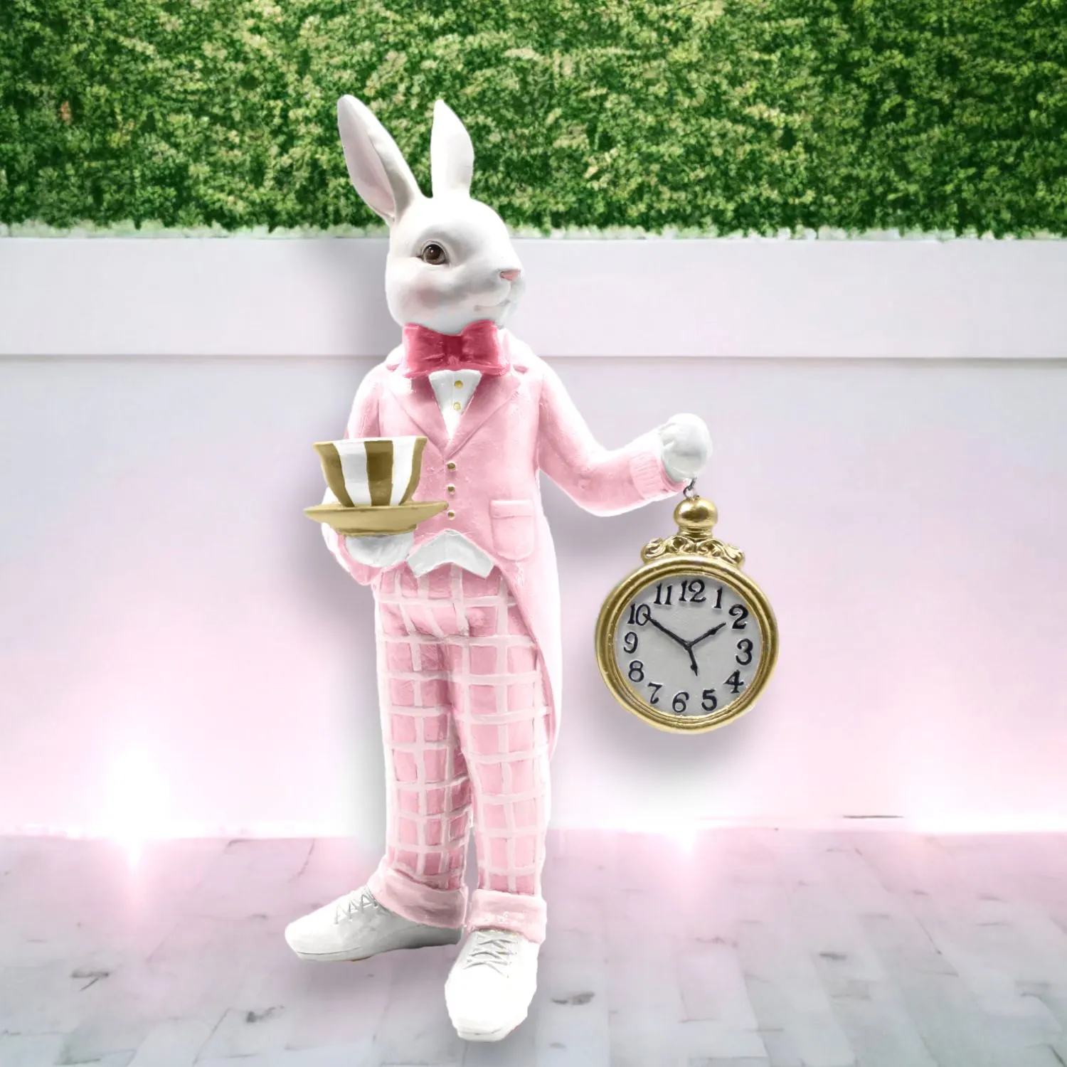 December Diamonds Spring Confections Pink Confections Bunny With Watch Figurine