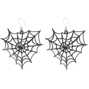 Exaggerated Spider Web Earrings Dangles Hypoallergenic Earrings for Sensitive Ears Made with Plastic Posts