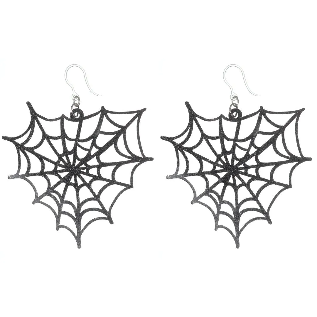 Exaggerated Spider Web Earrings Dangles Hypoallergenic Earrings for Sensitive Ears Made with Plastic Posts