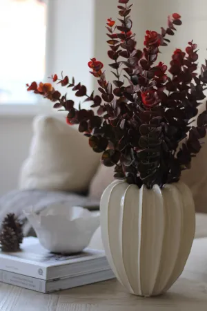 Faux Deep Burgundy Eucalyptus Stem