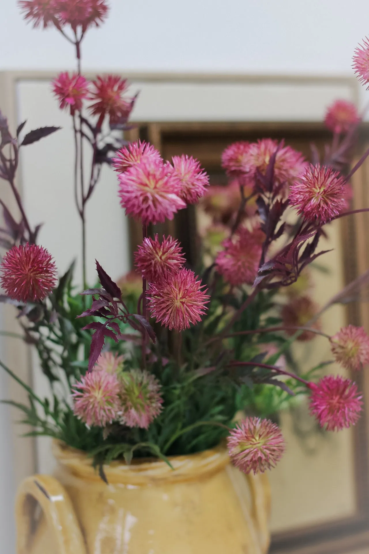 Faux Purple Globe Thistle Spray