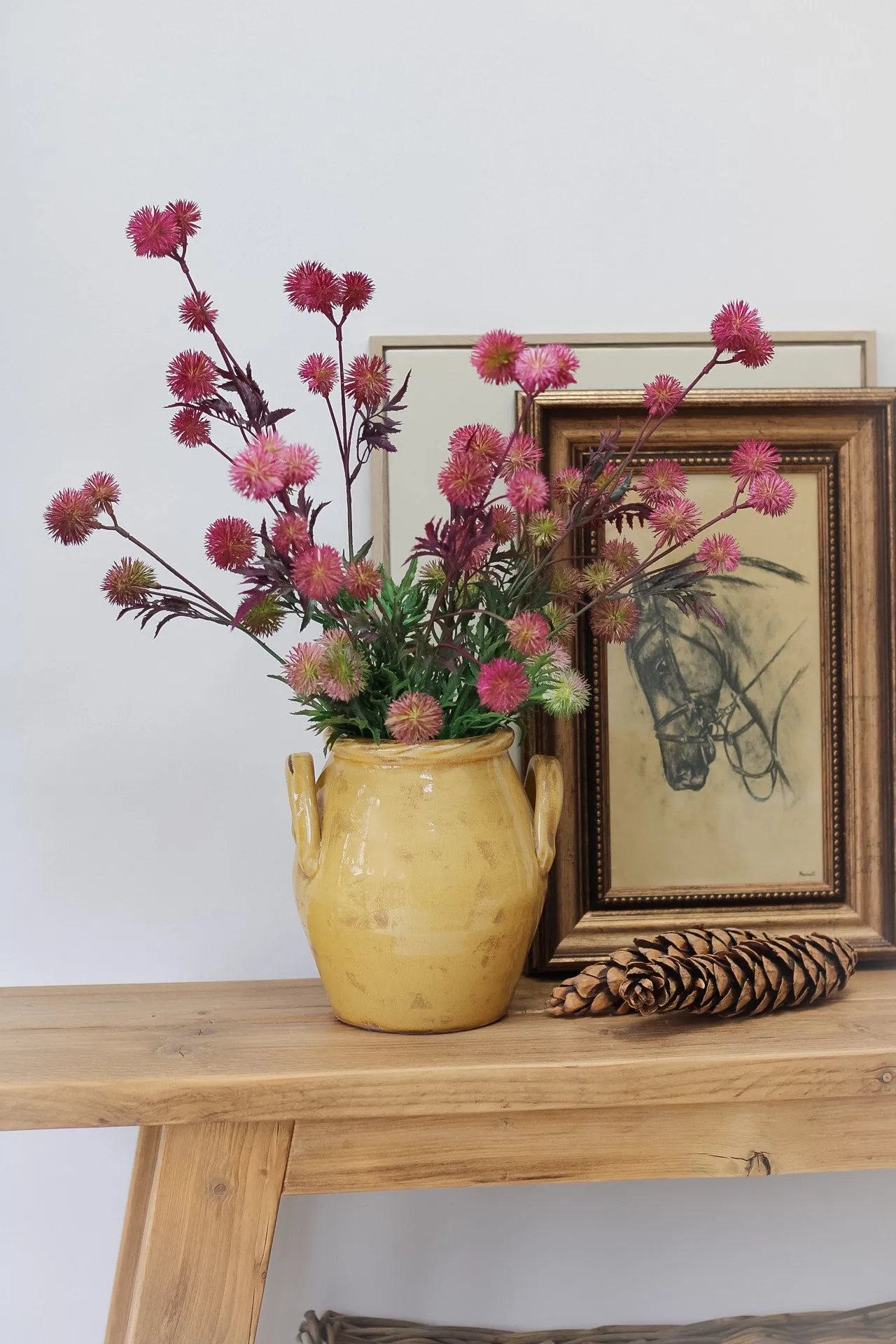 Faux Purple Globe Thistle Spray