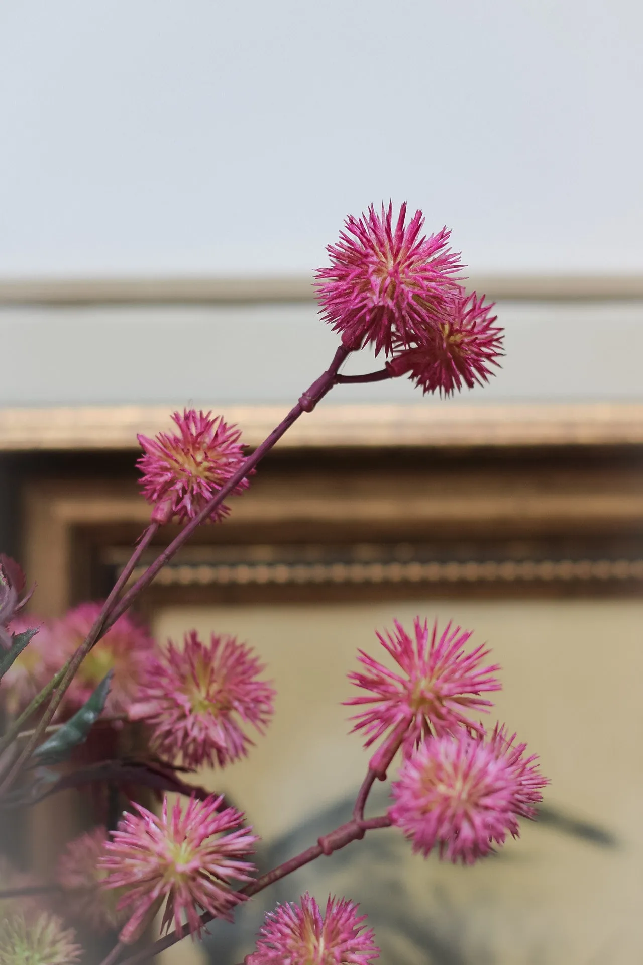 Faux Purple Globe Thistle Spray