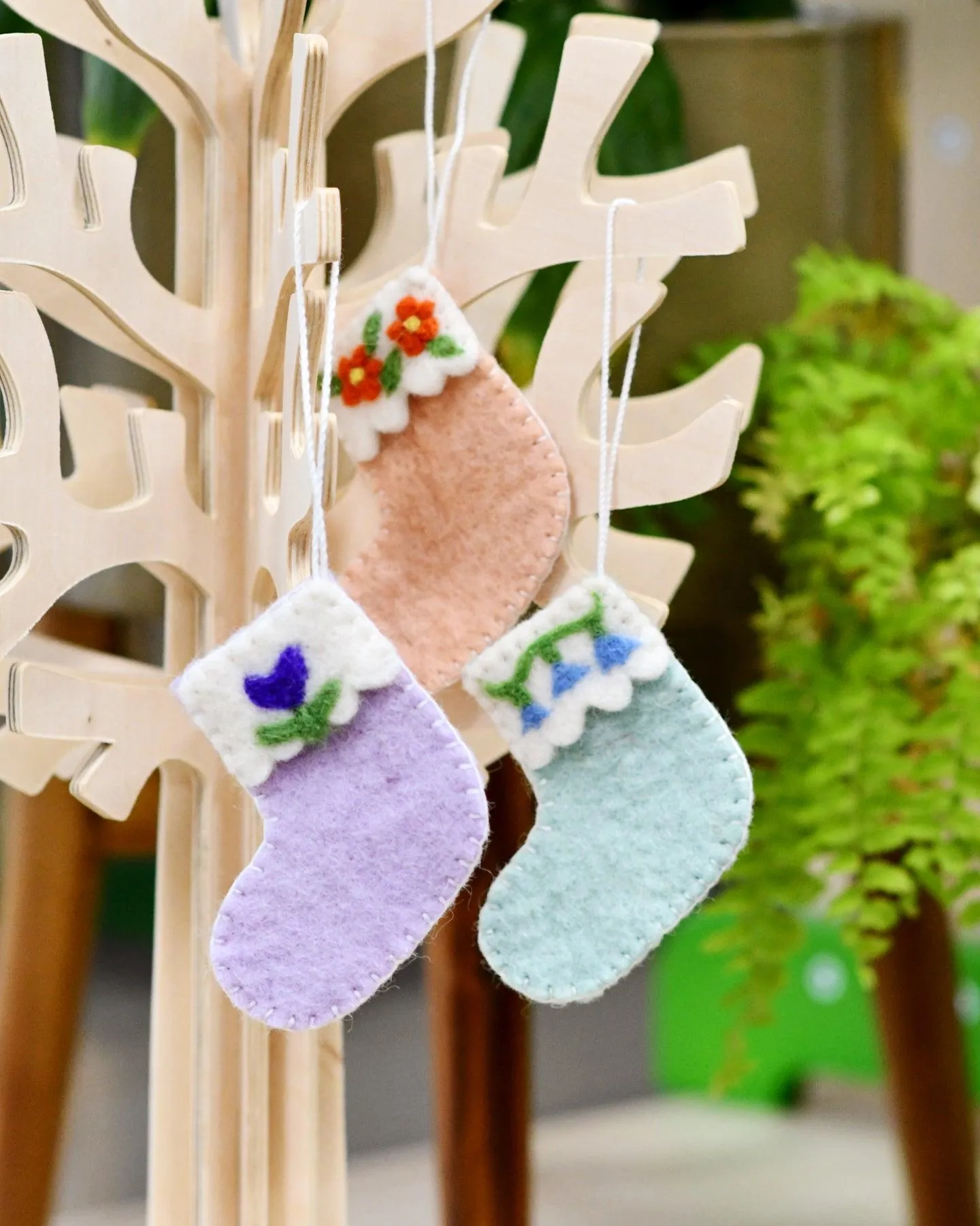 Felt Christmas Stocking Ornaments C (Set of 3)