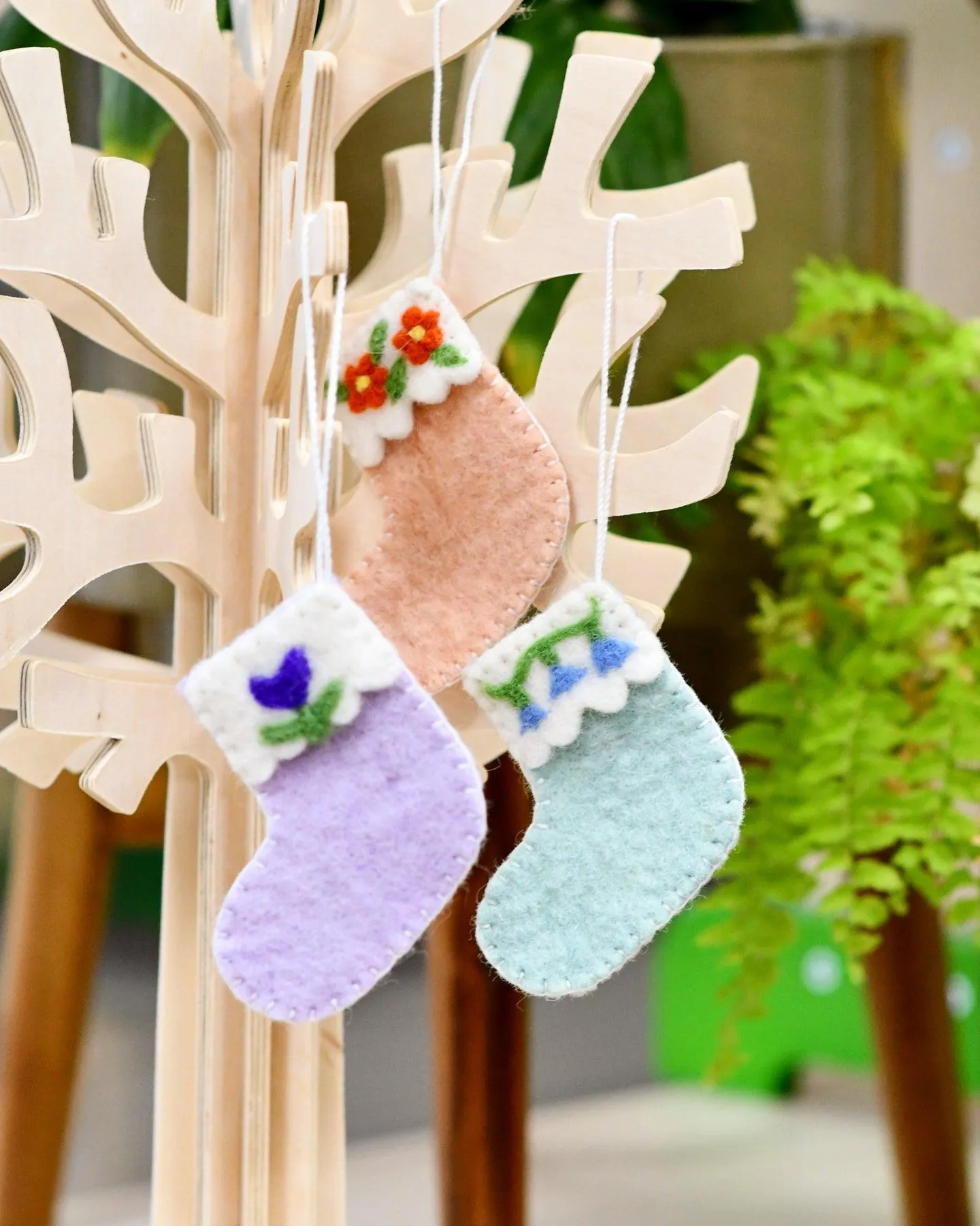 Felt Christmas Stocking Ornaments C (Set of 3)