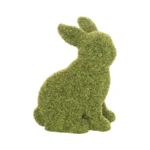 Flocked Sitting Bunny Figurine