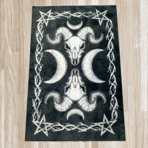 Goat Skull Area Rug