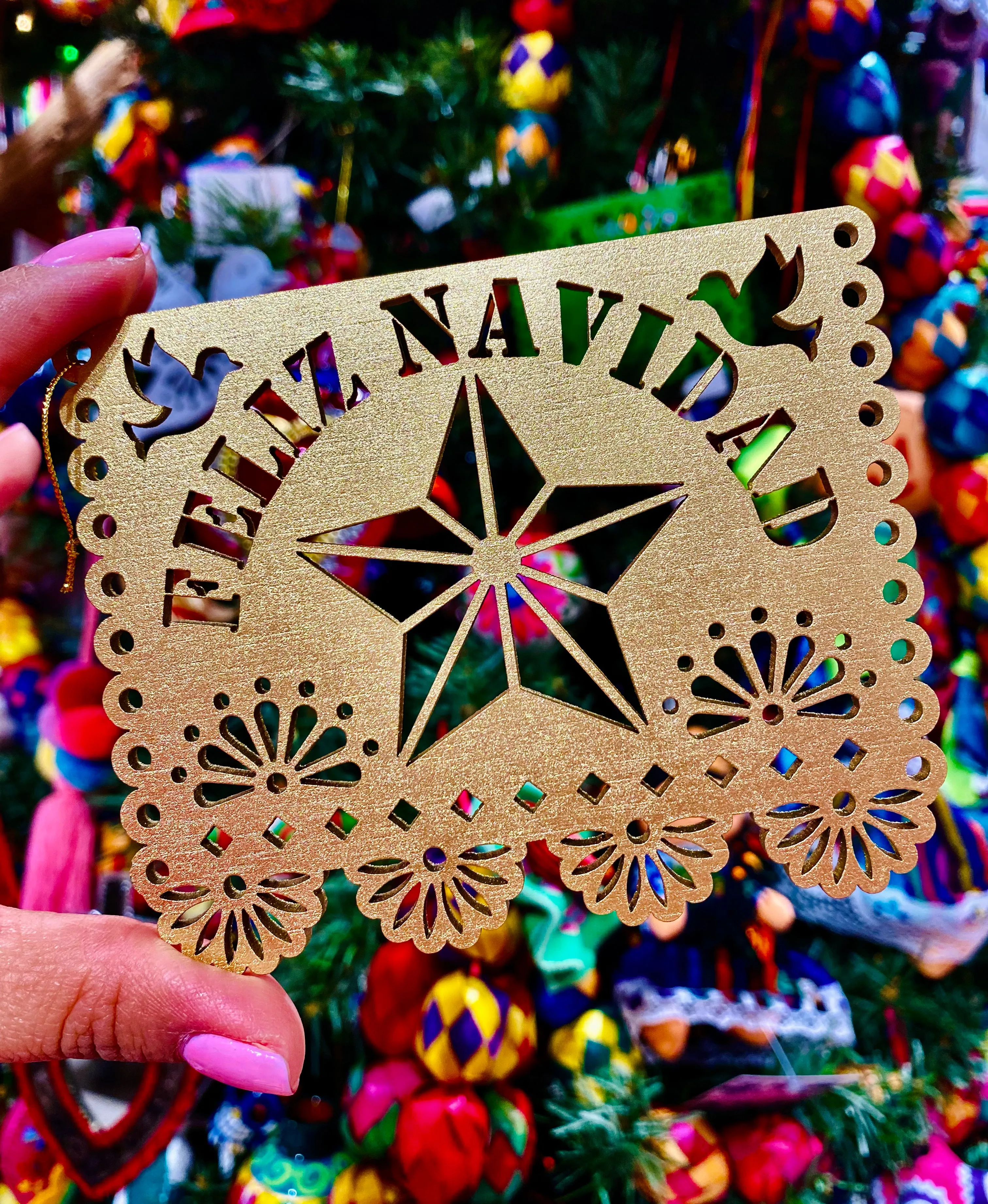 “Gold star”  Papel Picado ornament