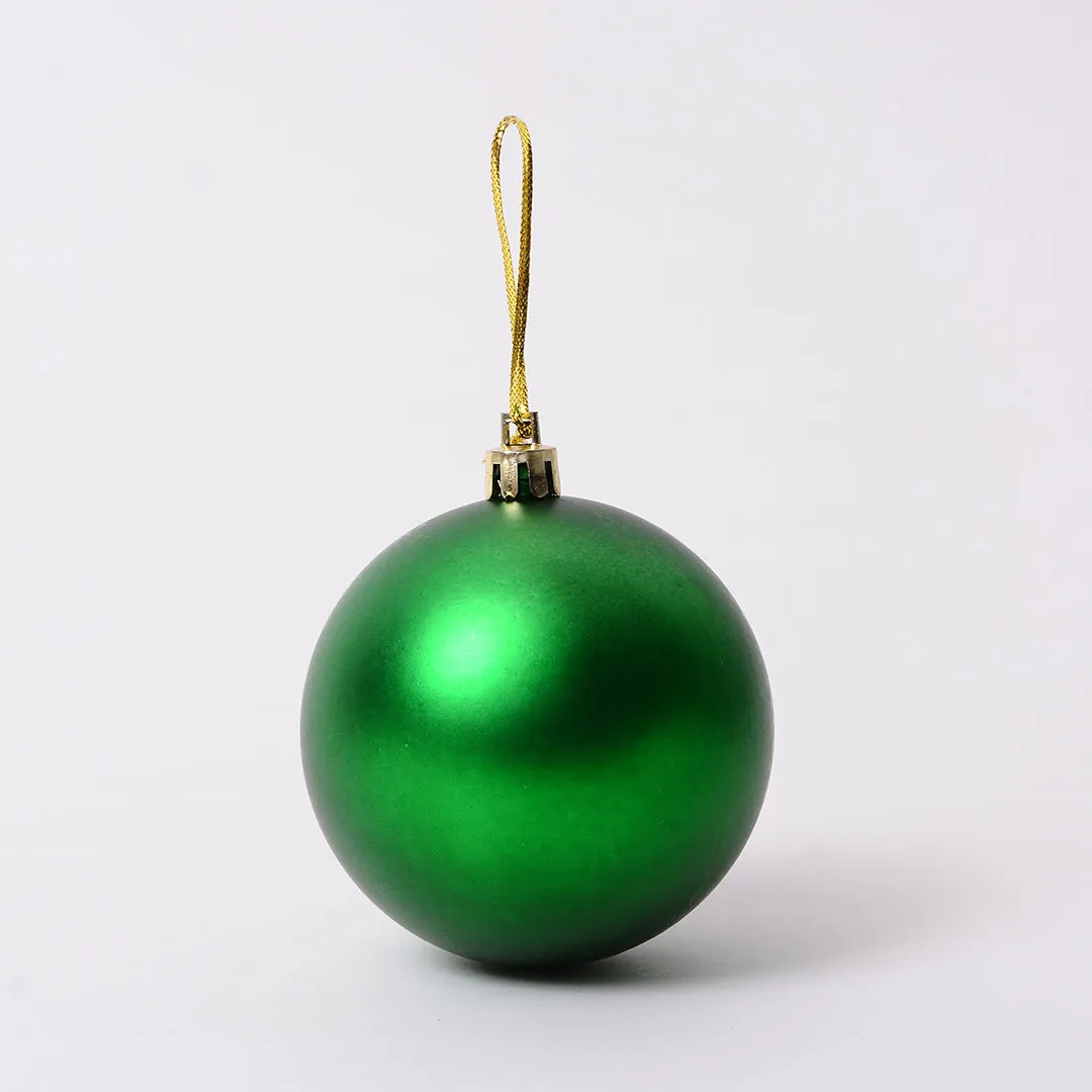 Green Matte Bauble Decor - Set of 4