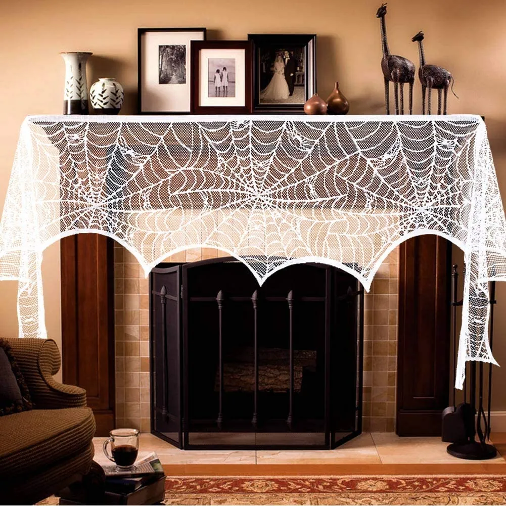 Halloween Decoration Lace Spiderweb 18 x 96 inches, 3 Pcs