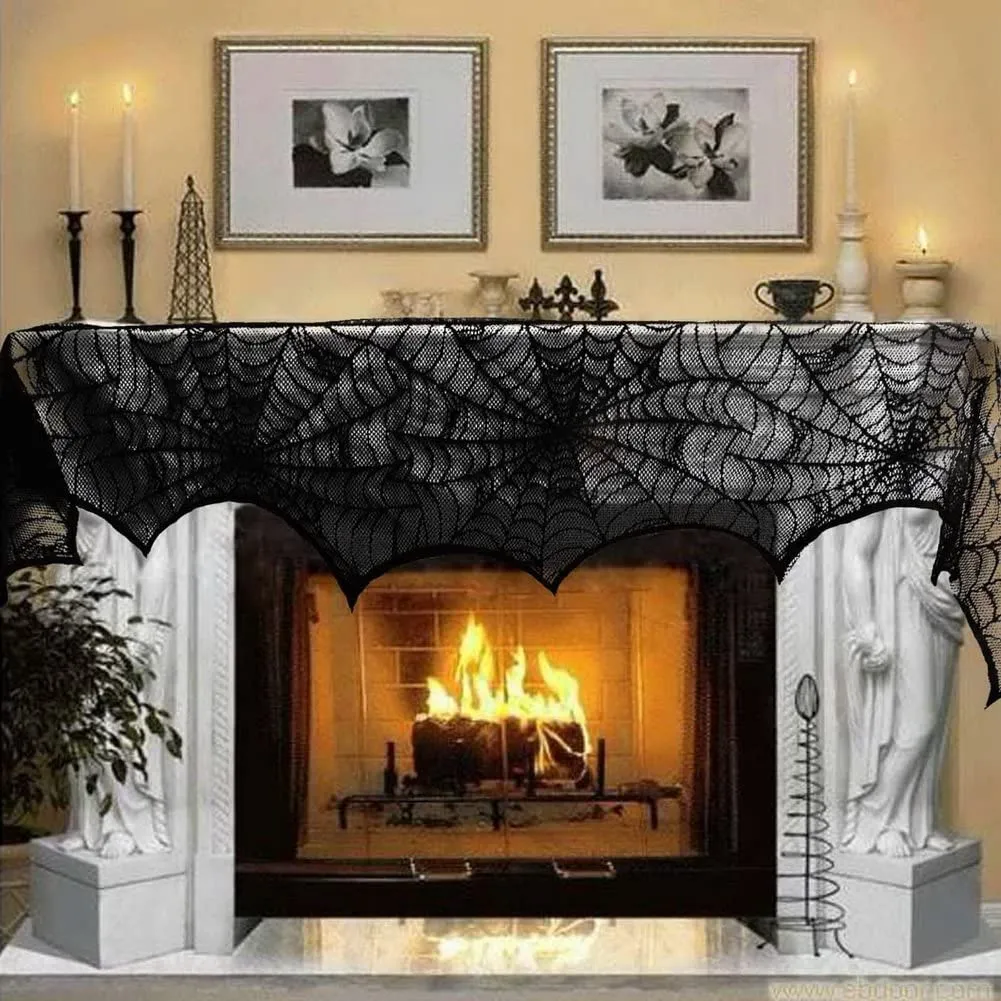 Halloween Decoration Lace Spiderweb 18 x 96 inches, 3 Pcs