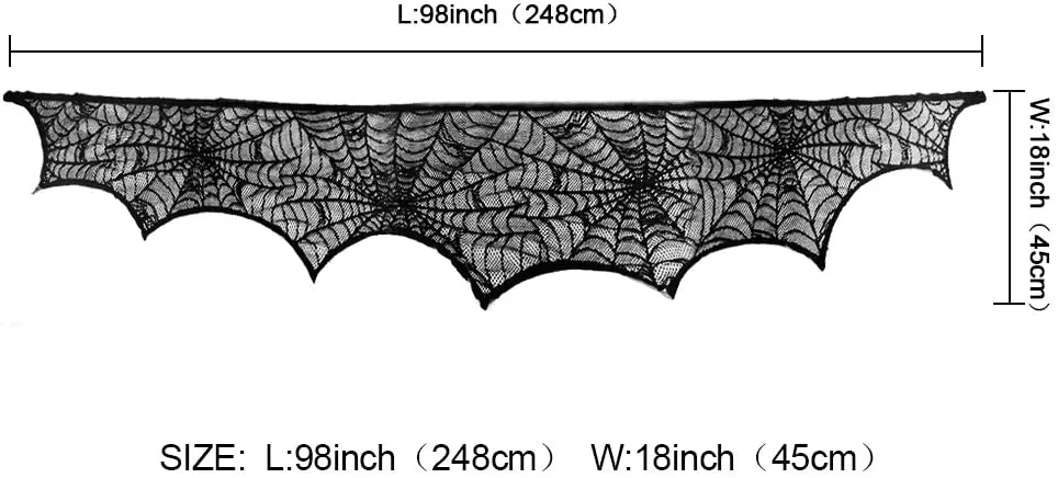 Halloween Decoration Lace Spiderweb 18 x 96 inches, 3 Pcs