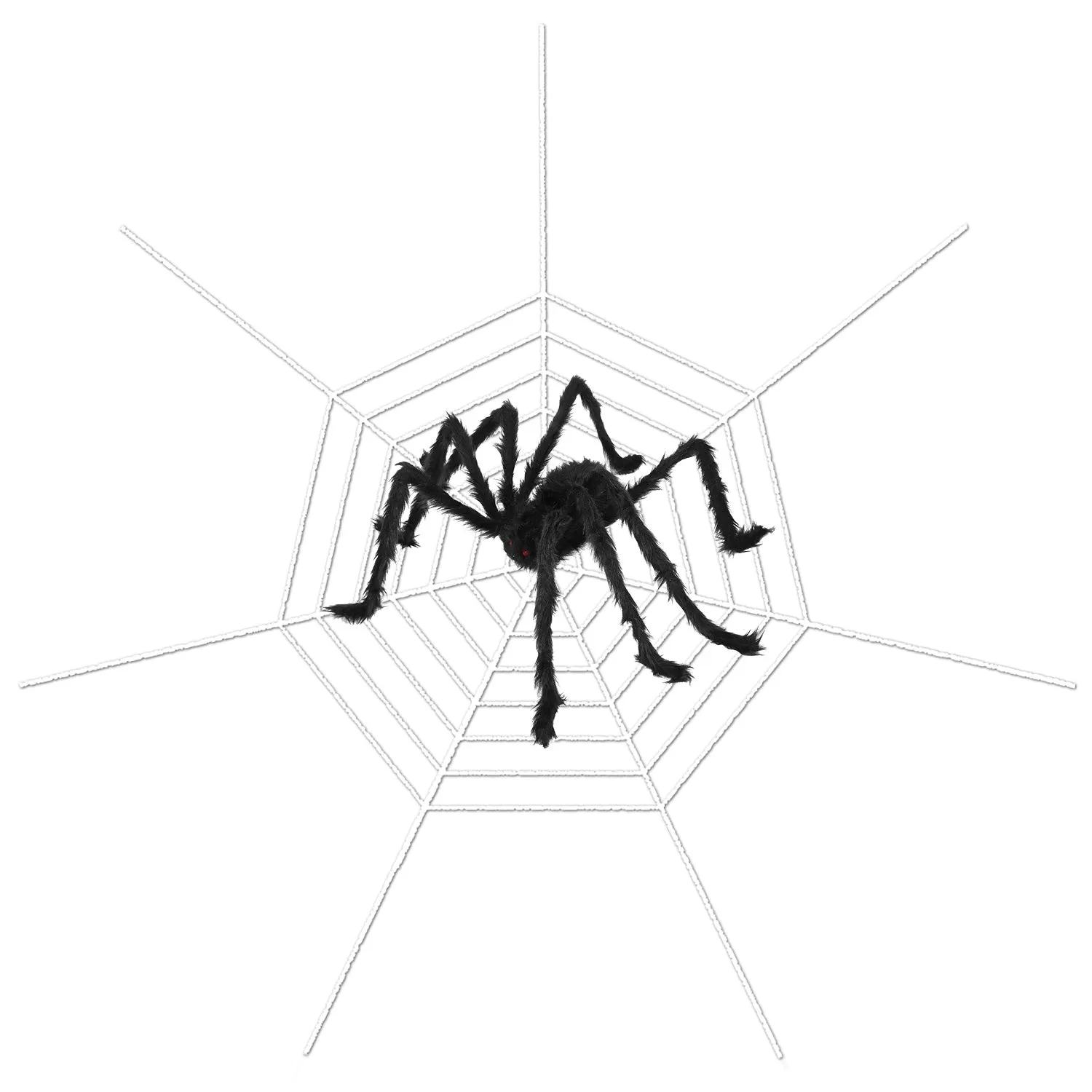 Halloween Decorations Spider Outdoor 49inch Halloween Spider with 126 inch Tarantula Mega Spider Web Hairy Poseable Scary Spider Outdoor Yard Creepy D