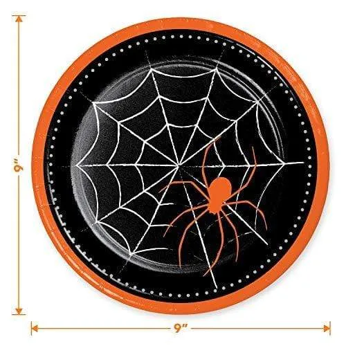 Halloween Party Spider Web Paper Dinner Plates & Luncheon Napkins (Serves 16)