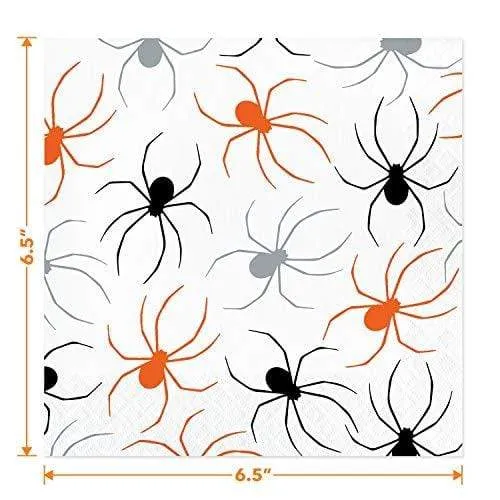 Halloween Party Spider Web Paper Dinner Plates & Luncheon Napkins (Serves 16)