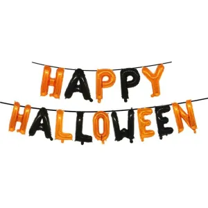 Happy halloween foil balloon banner - halloween party decor