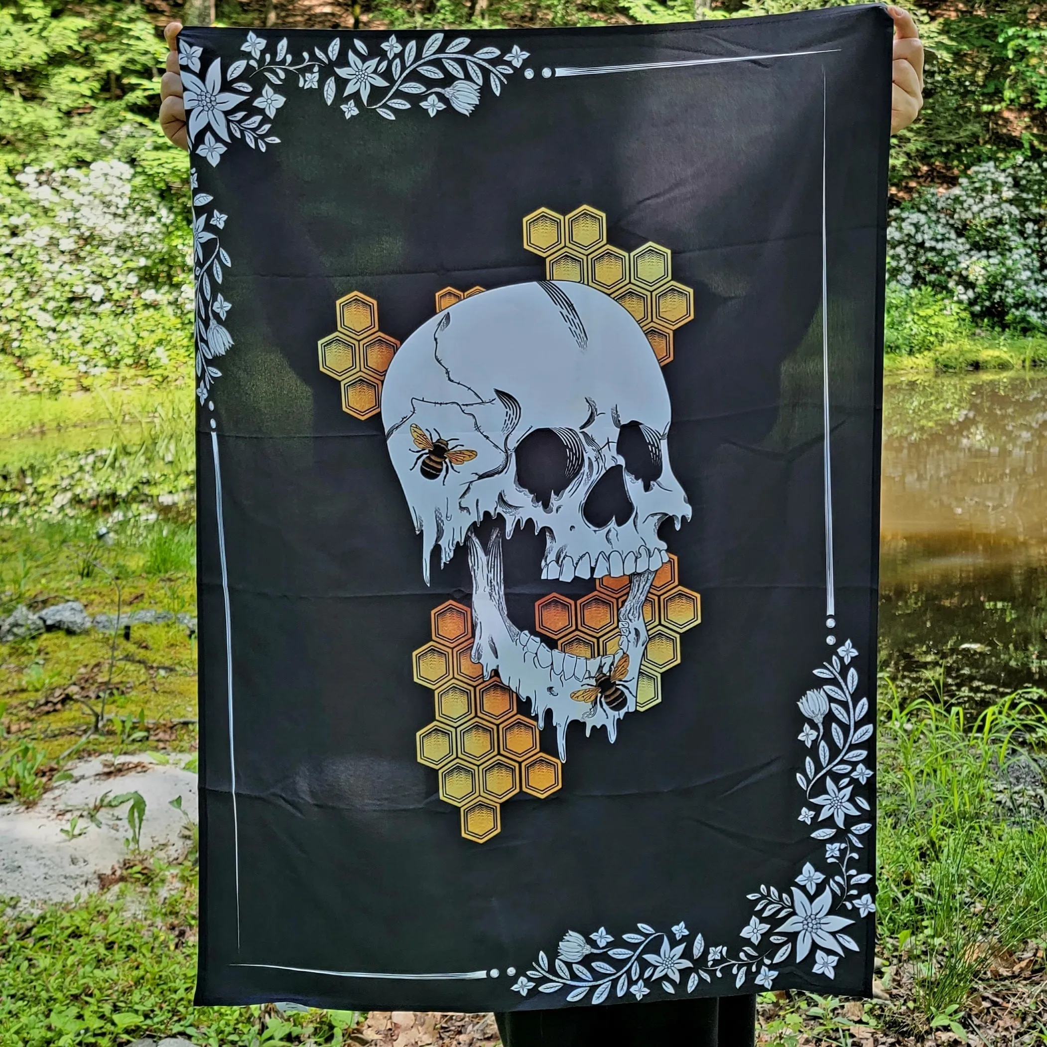 Honey Bee Skull Tapestry