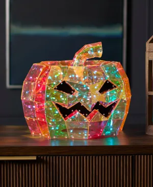 Iridescent HALLOWEEN Pumpkin 16", LED lights