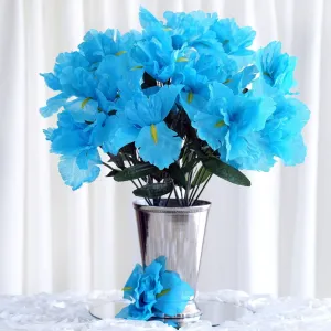 Iris Bush Artificial Silk Flowers - Turquoise